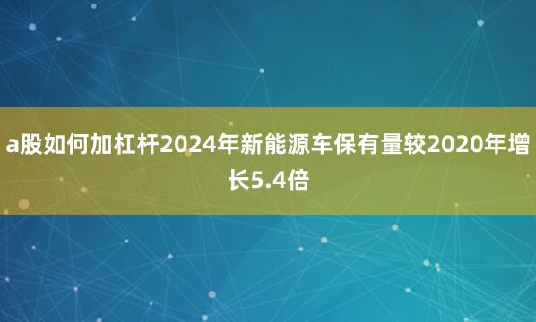 a股如何加杠杆2024年新能源车保有量较2020年增长5.4倍